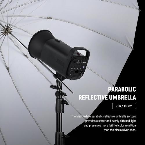 NEEWER 71/180cm Parabolic Reflective Umbrella Photography with White Inner, Soft Lighting with Diffuser Cover, Bag, Quick Fold for Camera Photo Studio Video Light Shooting Monolight Flash, NS4U