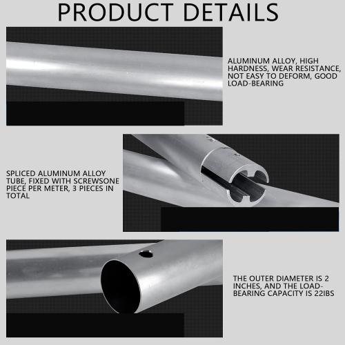 118/3m Stainless Metal Tube Crossbar for Studio Backdrop Wall Mount System - Holder Pole