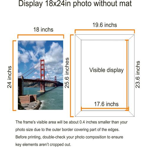 LUCKYLIFE 18x24 Frame in Black, Gallery Frame for Wall Mounting, 2 Pack