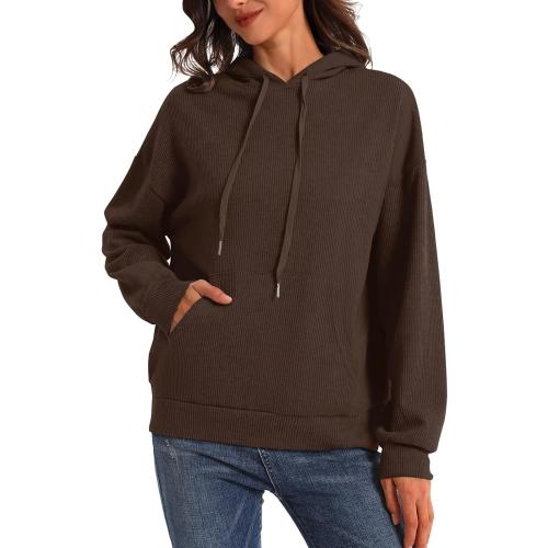PINKMSTYLE Womens Fashion Hoodies Pullover With Pockets Long Sleeve Regular Fit Fall Hooded Sweatershirt Cute Winter Outfits Coffee X-Large