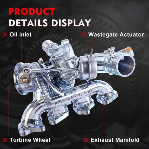 55565353 667-203 Turbocharger with Gaskets kits, Compatible with 2011-2019 Chevy Chevrolet Cruze 2011-2019, 12-19 Sonic, 13-21 Buick Encore, 13-19 Chevy Trax, 1.4L Turbo Charger