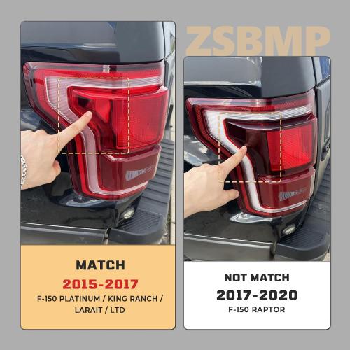 LED Tail Lights Assembly wiht Blind Spot Compatible with 2015 2017 Ford F150 King Ranch/Lariat/Limited/Platinum Taillight Rear Brake Lamp Signal Assembly OE:HL3Z13405D (Left Driver Side)