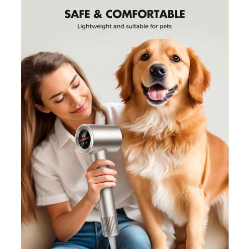 Cosy Companions Hair Dryer, 150000 RPM High-Speed Hairdryer for Fast Drying, Low Noise, HD Display, 5 Temps & 2 Speeds, 500 Million Negative Ionic Blow Dryer, Gold