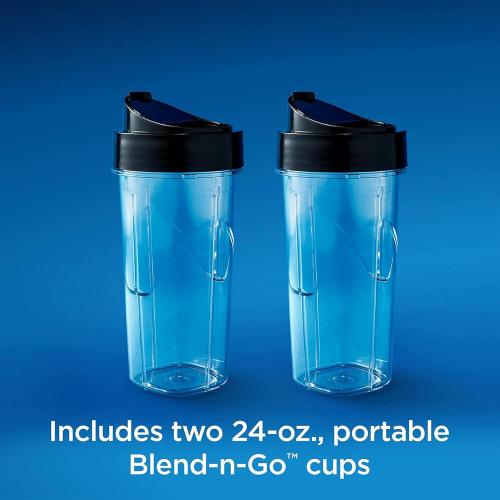 Oster Blender and Food Processor Combo with 3 Settings for Smoothies, Shakes, and Food Chopping, Includes 2 24-Ounce Cups and Lids, Carbon Grey