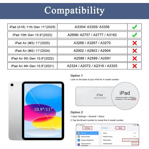 Soke Case for iPad (A16) 11th Generation 11-inch 2025, iPad 10th Generation 10.9-inch 2022, with Built-in Screen Protector and Kickstand, Rugged Full Body Protective Cover - Hot Pink