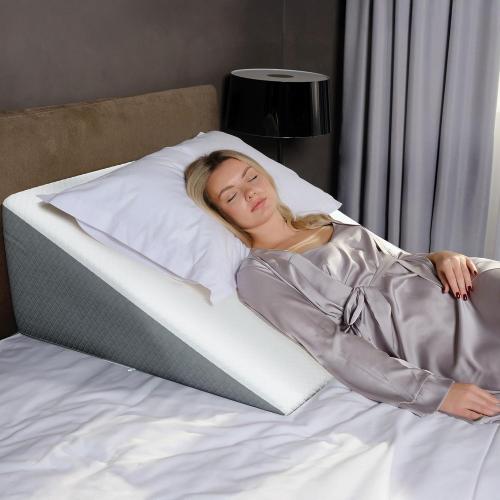 Kolbs Extra Wide Bed Wedge Pillow for Sleep Apnea, Acid Reflux, and Back Pain Relief, with Chic Jacquard Cover - Headboard GERD Pillow Wedges for Sleeping (Extra Wide 12 Height)