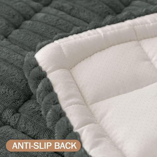 Smiry Couch Cover for Dogs Washable, Non Slip Fuzzy Pet Couch Covers for 3 Cushion Sofa Pet Friendly, Thick Soft Sofa Slipcovers Cushion Protector (Dark Grey, 27.6 x 59)