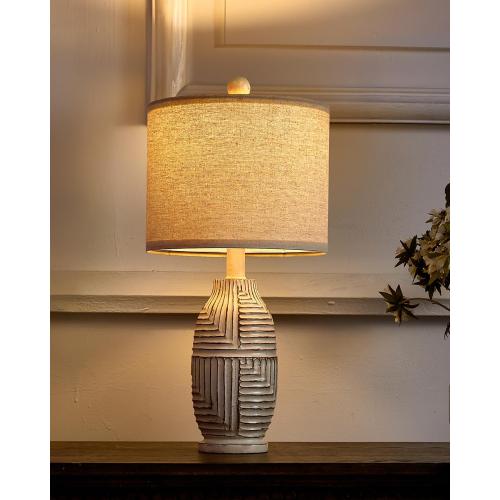20.25 Farmhouse Single Resin Lamp for Bedroom Living Room Retro Rustic Vintage Small Boho Lamps Bedside Nightstand Light Home Office Desk Deco (White)