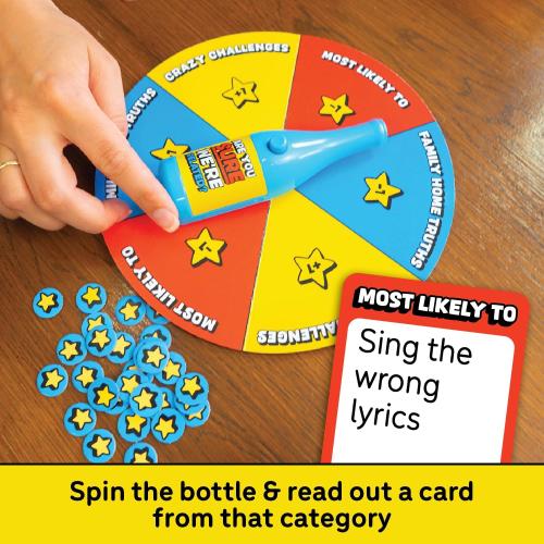Lucky Egg are You Sure We’re Related? – Hilarious Family Games for Kids and Adults | Board Game with 200 Cards, Paddles & Spinner | Party Games for Family Game Night for 8  | 2–8 Players