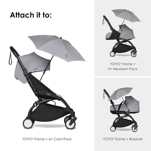 BABYZEN YOYO Parasol, Stone - UPF 50  Protection - Compatible with the 0  Newborn Pack, Bassinet, Car Seat