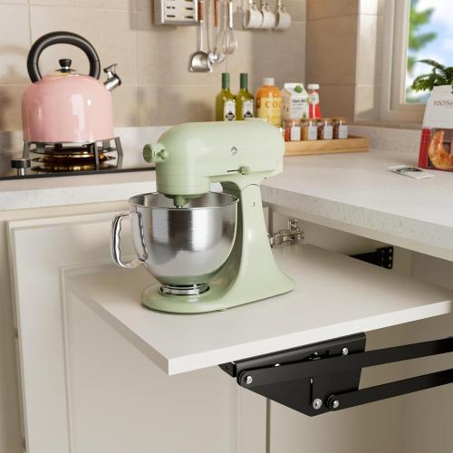 Black 23x12 Mixer Lift for Cabinet, Appliance Lift for Cabinet with Soft-Close Spring-Loaded Locking Mechanism and Mounting Base, Shelf Not Included, Lift Assist for Mixers, Blenders, and More