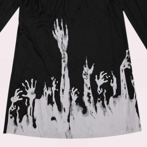 Size Medium Color Black Halloween Children's Set Glow In The Dark Cosplay Set Coat Glove Prop 3 Piece Set