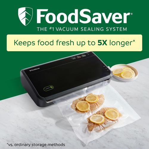 FoodSaver Vacuum Sealer Machine, Automatic Bag Detection, Sous Vide Friendly, with sealer bags, roll, handheld vacuum sealer, black ‼️possibly stains missing or broken item ‼️