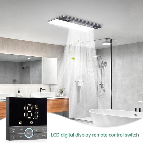 Bathroom Fan with Light Heater, Ventilation, Remote Control,Quiet Exhaust, 4-in-1 Design for Heating, Lighting, Ventilation & Air Circulation for Comfort in Any Season