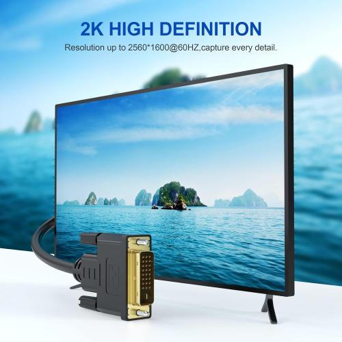 DVI Cable 6 Feet, DVI-D 24 1 Cord Male to Male Digital Video Monitor Cable for Computer, HDTV, Gaming, Monitor, Projector