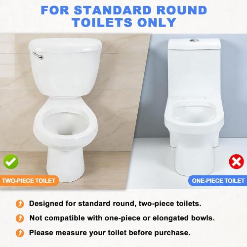 Raised Toilet Seat with Handles, 3 Heights (2/3.5/5 inch) Adjustable, Toilet Seat Riser for Seniors After Hip/Knee Surgery, 300lbs, Fits Round Toilet, with Lid, White | Adjustable Height