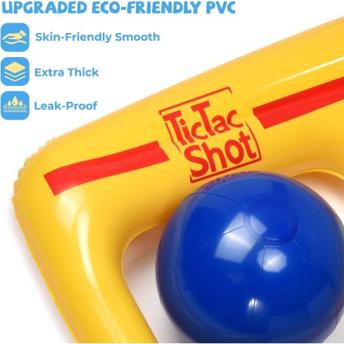 Pool Toys Games Set- Tic-Tac-Toe Inflatable Pool Toy with 10 Balls - for Adults Teens Kids 2-10 Players