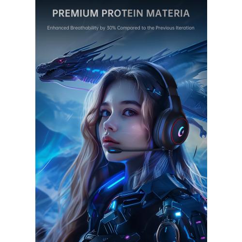 CM7002 Gaming Headset for PS5, PS4, PC, Mac, Switch, Xbox Series, Surround Sound RGB Gaming Headphones with Noise Canceling Microphone, 50MM Dynamic Drivers, 3.5MM Audio Jack, Black