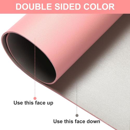 Makeup Mat for Vanity - Waterproof | Oil-Proof | Dust-Resistant | Soft and Comfortable Desk Protection, Ideal for Makeup Tables and Workbenches (15.7X23.6, Pink)