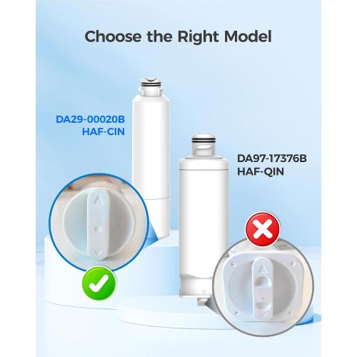 Waterdrop WD-F27 Replacement for Samsung® Refrigerator Water Filter HAF-CIN/EXP, DA29-00020B, HAF-CIN, RF28HMEDBSR, RF263BEAESR, RS25J500DSR, RF263TEAESG, HDX FMS-2, DA97-08006A-1, 3 Pack