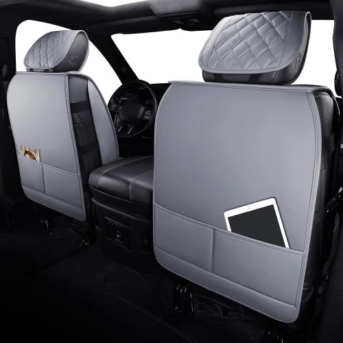 Aierxuan Dodge Ram Car Seat Covers Front Pair Waterproof Leather Custom Fit 2009-2026 1500/2500/3500 Crew Quad Regular Cab Truck Pickup Compatible with Airbag(2 PCS Front/Grey)