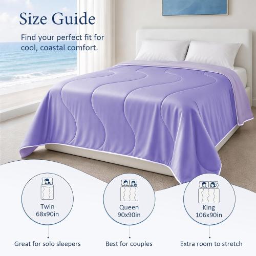 Cooling Comforter for Hot Sleepers, Twin 68x90, Light Purple