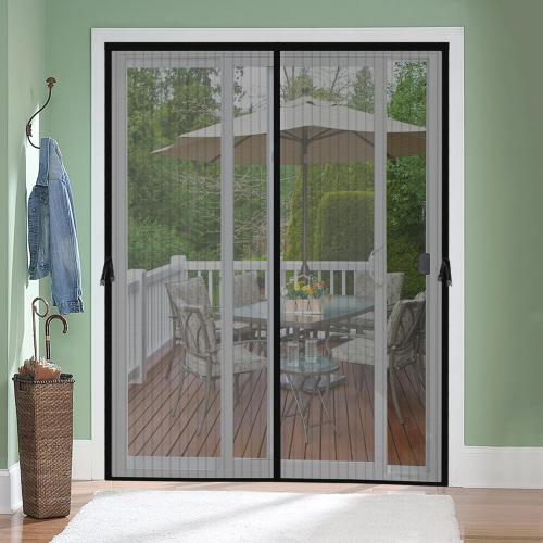 Magnetic Screen Door for 48 x 96 Inch French Door, Screen Itself Size: 50 x 97, Glass Sliding Door Heavy Duty Screen Door Mesh Curtain Keeps Bugs Out for Patio, Sliding Or Large Door