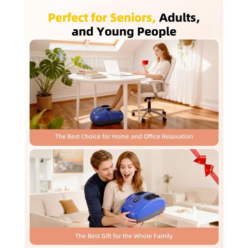 Foot Massager with Heat,Shiatsu Deep Kneading Massager for Plantar Fasciitis, Foot Massage Machine with Multi Massage Modes & Remote Control for Pain Relief(Blue Purple) USED