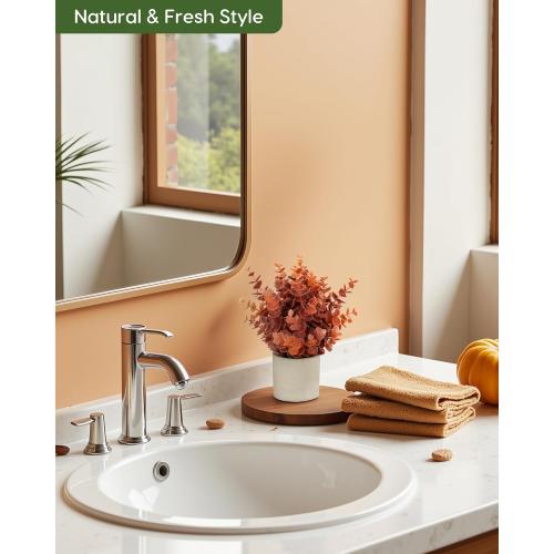 Velener 2 PCS Small Fake Eucalyptus Plant Artificial Potted Plants Indoor for Desk, Shelf, Home Decor Realistic Faux Plant for Office, Bathroom, Living Room Decoration (Fall Orange)