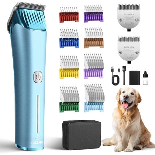 Professional Dog Grooming Clipper with Replacement Blade, 5-in-1 Adjustable A5 Blade Cordless Pet Grooming Kit 2 Speed Trimmer Hair Shaver with Detachable Metal Combs Nova for Animal Horse
