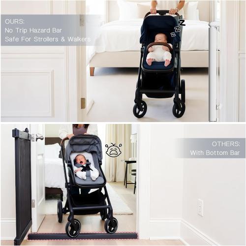 Baby Gate for Stairs Doorways No Drilling Adhesive Dog Gate Indoor Dual Lock ，180°Rotation Child Gate Extra Wide Safety Mesh Retractable Roll Up Baby Gate Pet Gate(Up to 71 Inches)