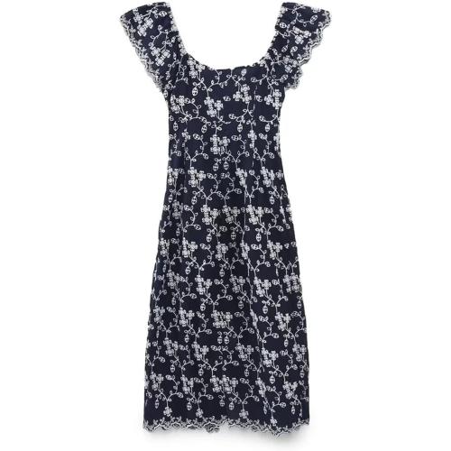 Women'S Slim Fit Square Neck Sleeveless Slim Fit Embroidered Split Midi Dress