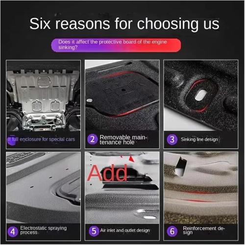 Black Under Engine Guard Board Splash Shield Mud Plate Cover Black Car Mudflap Mudapron Mudguard Lid