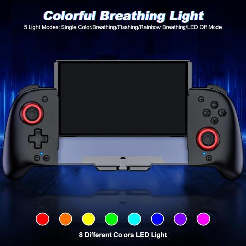 Gammeefy Switch Controllers Compatible with Nintendo Switch/Switch OLED, One-Piece Joypad Controller Replacement for Switch Pro Controller with 9 Lights Color, Christmas Gifts
