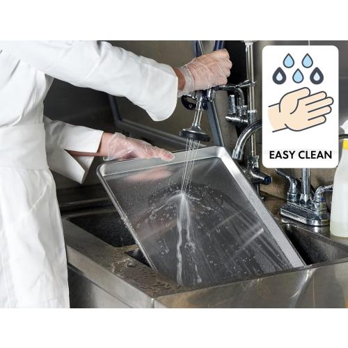 CURTA 6 Pack Aluminum Sheet Pan, NSF Listed Full Size 26 x 18 inch Commercial Bakery Cake Bun Pan, Baking Tray