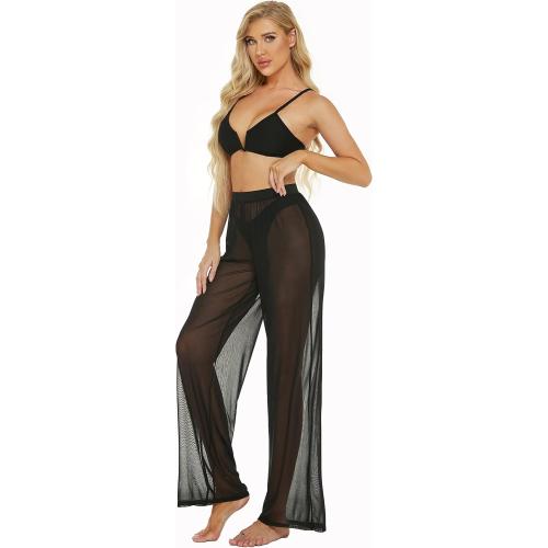 Size S Dance and sway Pants Beach Swimsuit Bikini Bottom Cover up Party Club Elastic High Waist Wide Leg Pants