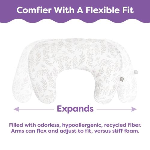 Boppy Nursing Pillow - Ergonomic Bottle & Breastfeeding Pillow with High, Firm, Large Area, Water-Repellent Cushion with Washable Cover; Baby Safety Alliance Verified - Cream Retro Squiggles
