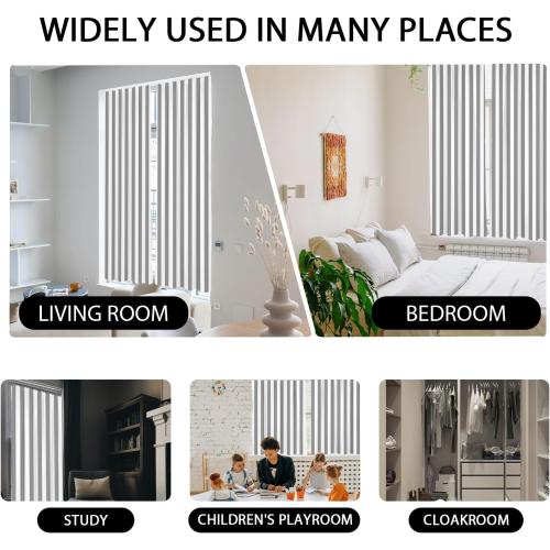 zokyer Striped beige and Gray Window Curtain Long Grey Boho Farmhouse Nursery Neutral Modern Simple Art Maximalist Mens Boys Cute Teen for Bedroom Living Room 2 Panels Rod Pocket Drapes