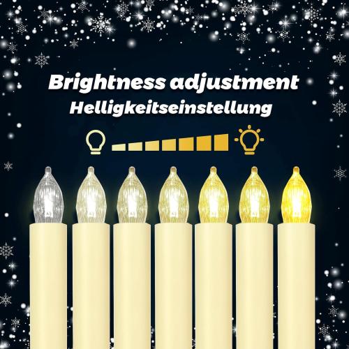 50PCS LED Flameless Candles Battery Operated Christmas Tree Candles with Remote, Button Cell Battery, Timer, Dimmer Battery Candle Flickering Warm Light Window Candle Christmas Home Decor