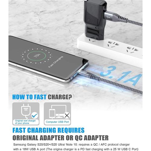 Type C Grey sweguard USB Type C iPhone 16 Pro Max Charger Cable [2-Pack,6.6ft 6.6ft] Nylon Braided USB C Cord for iPhone 16 15 Pro Max Samsung Galaxy S24 S23 S22 S21 S20 S10 A53 A15 Note Flip Pixel LG Moto PS5