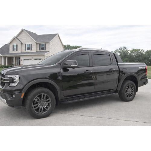 2024-2026 in-Channel Rain Guards for Ford Ranger XL XLT Lariat Raptor Side Window Visor Deflectors Tinted Vent Shades 2025