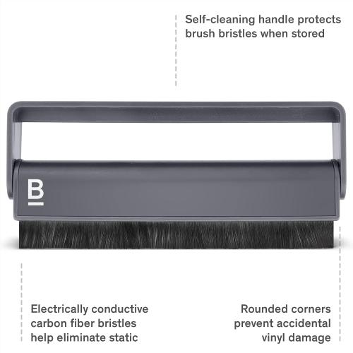 Boundless Record Cleaning Kit - 6.75oz Record Cleaner Solution, Microfiber Cloth & Label Protector Bundle with Vinyl Brush & Stylus Brush - 5 Piece Cleaning Kit