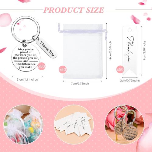Yinkin 150 Pcs Employee Appreciation Gifts Bulk Thank You Keychains for Coworkers Teams Volunteers Appreciation Keychain