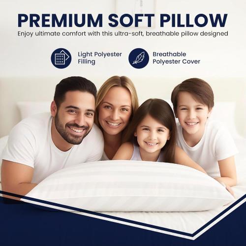 Bed Pillows for Sleeping, Set of 2 – Cooling, Hotel Quality with Soft Down Alternative Fill for Back, Stomach & Side Sleepers (King)