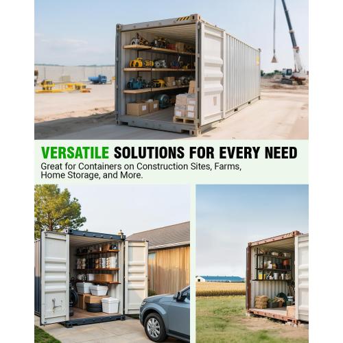 Shipping Container Shelves Shelving Brackets, Heavy-Duty 3-Tier Shelf Bracket 19(D) x 52(H) Universal Storage Racks for Cargo Containers - 2 Packs