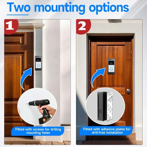 Anti-Theft Video Doorbell Mount Compatible with Ring/Blink Wireless Camera Doorbell, Adjustable Angle Mount No-Drill Battery Doorbell Bracket Accessories for Houses, Apartments, Businesses