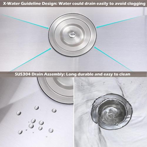 SHACO 25x22 Inch Drop In Kitchen Sink, Top Mount 16 Gauge 304 Stainless Steel 8 Inch Deep Drop In RV Laundry Utility Sink, Brushed Nickel Single Bowl Sink Topmount Overmount Sinks with Drain