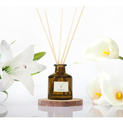 PRISTINE Lily & Jasmine Reed Diffusers for Home & Bathroom | Refreshing Lily of Valley & Jasmine Room Fragrance Reed Diffuser, Oil & Room Diffusers with Reeds Stick Set | Home Fragrance Scent Diffuser
