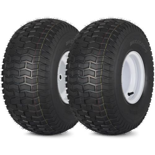 20x10.00-8 Lawn Mower Tire and Wheel, 4 Ply Tubeless Tire, Replacement 20x10-8nhs Riding Lawn Mower and Tractor Rear Tire and Wheel Assemblies, 3.5 Offset Hub, 3/4 Borehole, and 3/16 Keyway