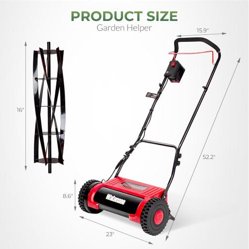 Walensee 16 Cordless Electric Reel Lawn Mower, Battery Powered Push Mower with 2×36Wh Batteries, 380W Motor 22500RPM, Precision Reel Lawn Mower for Small Yard, Garden & Golf Green